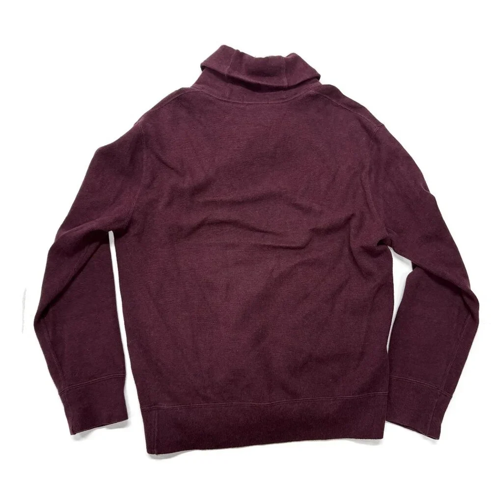 Polo Ralph Lauren Shawl Collar Sweater Mens Medium Red Pullover Cotton‎